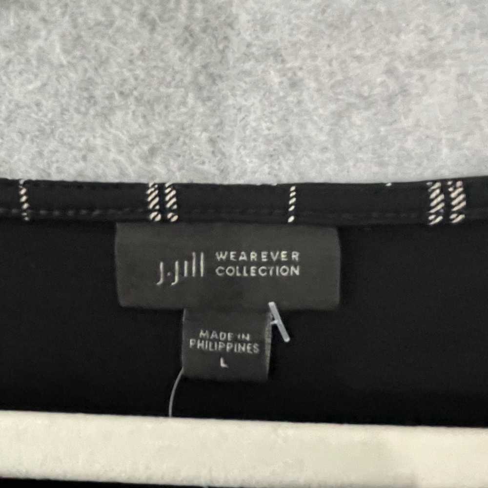 J. Jill Wearever Collection Plaid Dress Large Black White - Picture 3 of 10